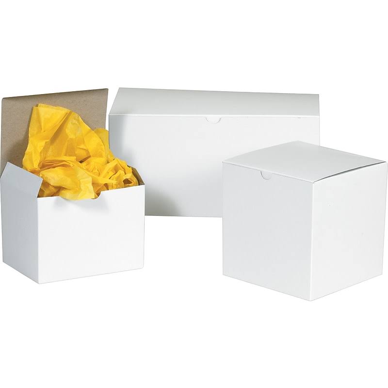 12x22x6x22x6x22 White Gift Box, 50 Pack