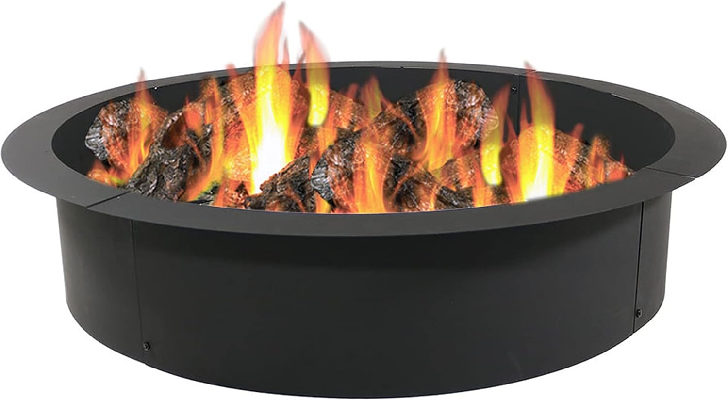 Sunnydaze Fire Pit Ring Insert - Heavy-Duty 2mm Thick Steel Outdoor Fire Ring - DIY Above or In-Ground Liner - 36-Inch Outside x 30-Inch Inside - Portable Round Fire Pit Liner - for Backyard Use