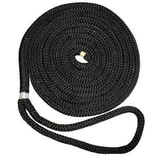 New England Ropes 5/8x22 x 40& Nylon Double Braid Dock Line Black C5054-20-00040
