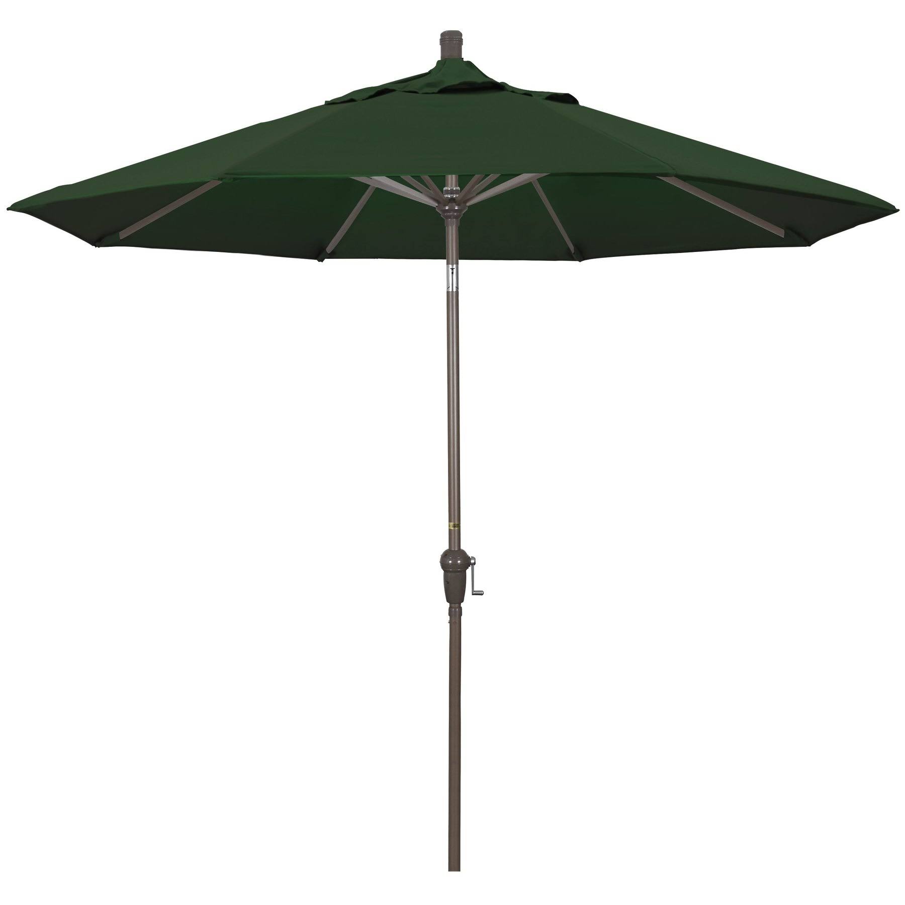 California Umbrella 9 ft. Aluminum Market Umbrella Auto Tilt Champagne/Pacifica/Hunter Green