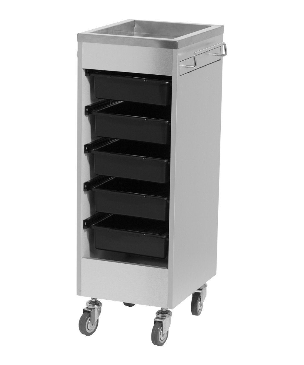 Buy-Rite Aluma Deluxe Styling Trolley/Esthetician Cart for Salons & Spas, Stainless Steel Work Surface, Slide Out Appliance Holder, 5 Drawers, CHM-2758-3