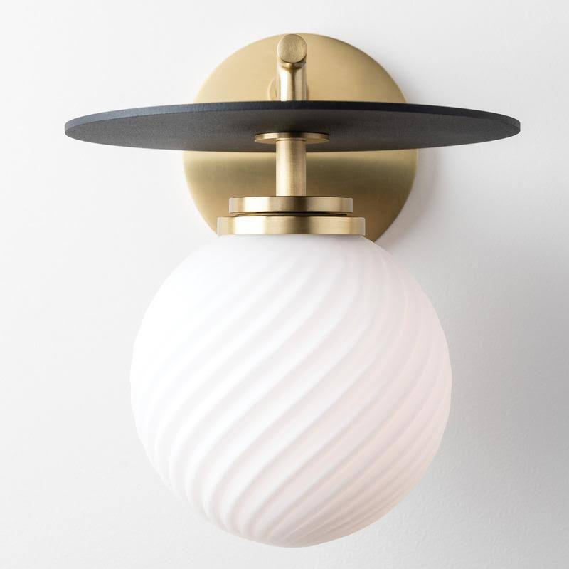 Mitzi H200101-PN/BK Ellis 1 Light Wall Sconce - Polished Nickel/Black