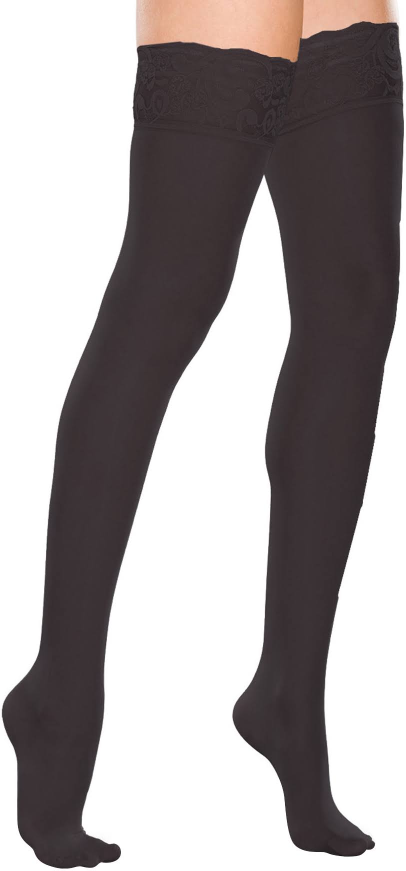 Therafirm Tf711 20-30 mmHg Thigh High Lace Top - Black - L