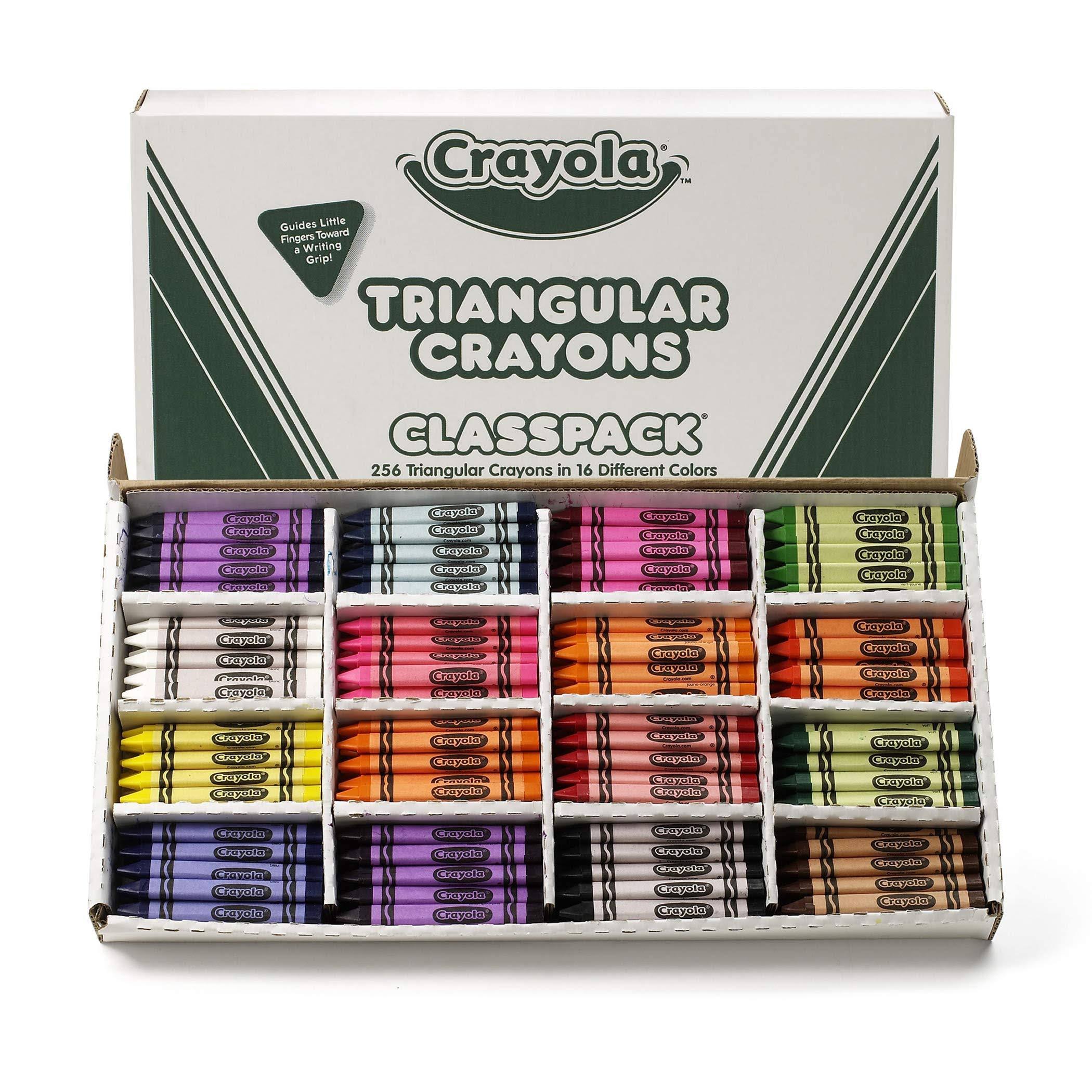 Crayola Triangular Crayon Classpack, 16 Assorted Colors, 256 Count