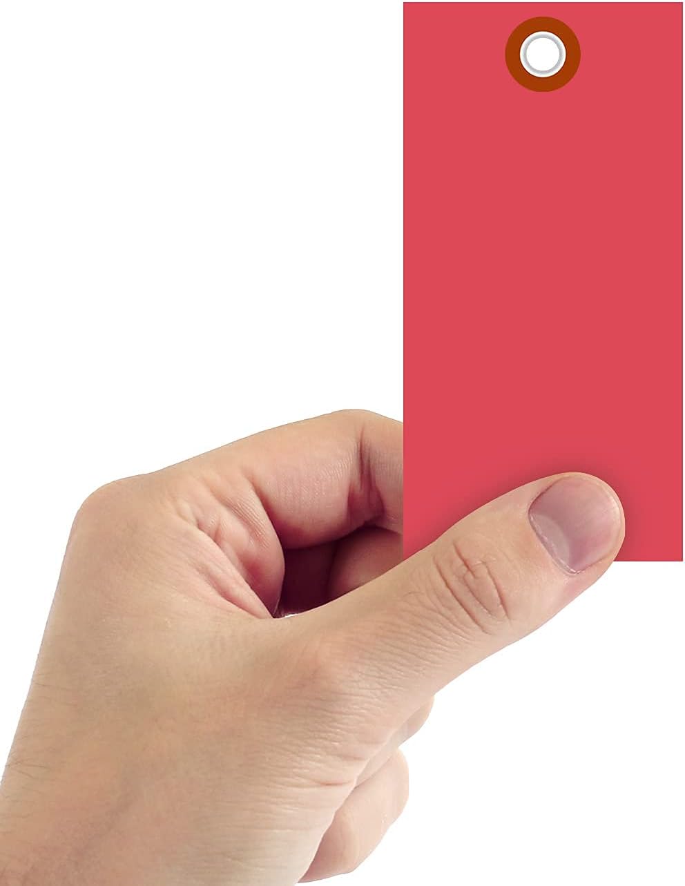 SmartSign (Pack of 1000) 4.75 x 2.375 inch “Red” Blank Tyvek Shipping Tags with Metal Eyelets, Size #5, 8 mil Thick Tyvek