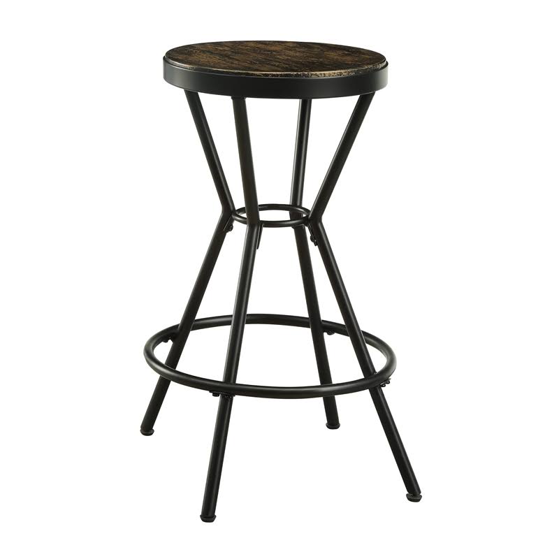 Furniture of America Stratus Industrial Metal Frame Bar Stool in Black