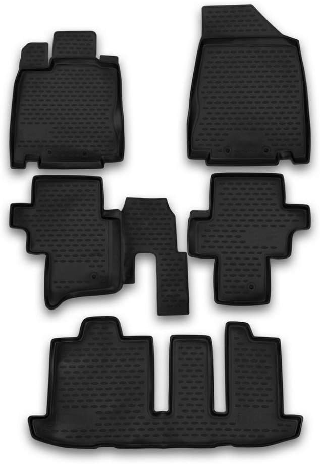 Fits 2013-2021 Nissan Pathfinder / 2014-2021 Infiniti QX60 / 2013 Infiniti JX35 Floor Mats Front & 2nd Row Seat Liner Set All Weather Full Set Liners (Black)