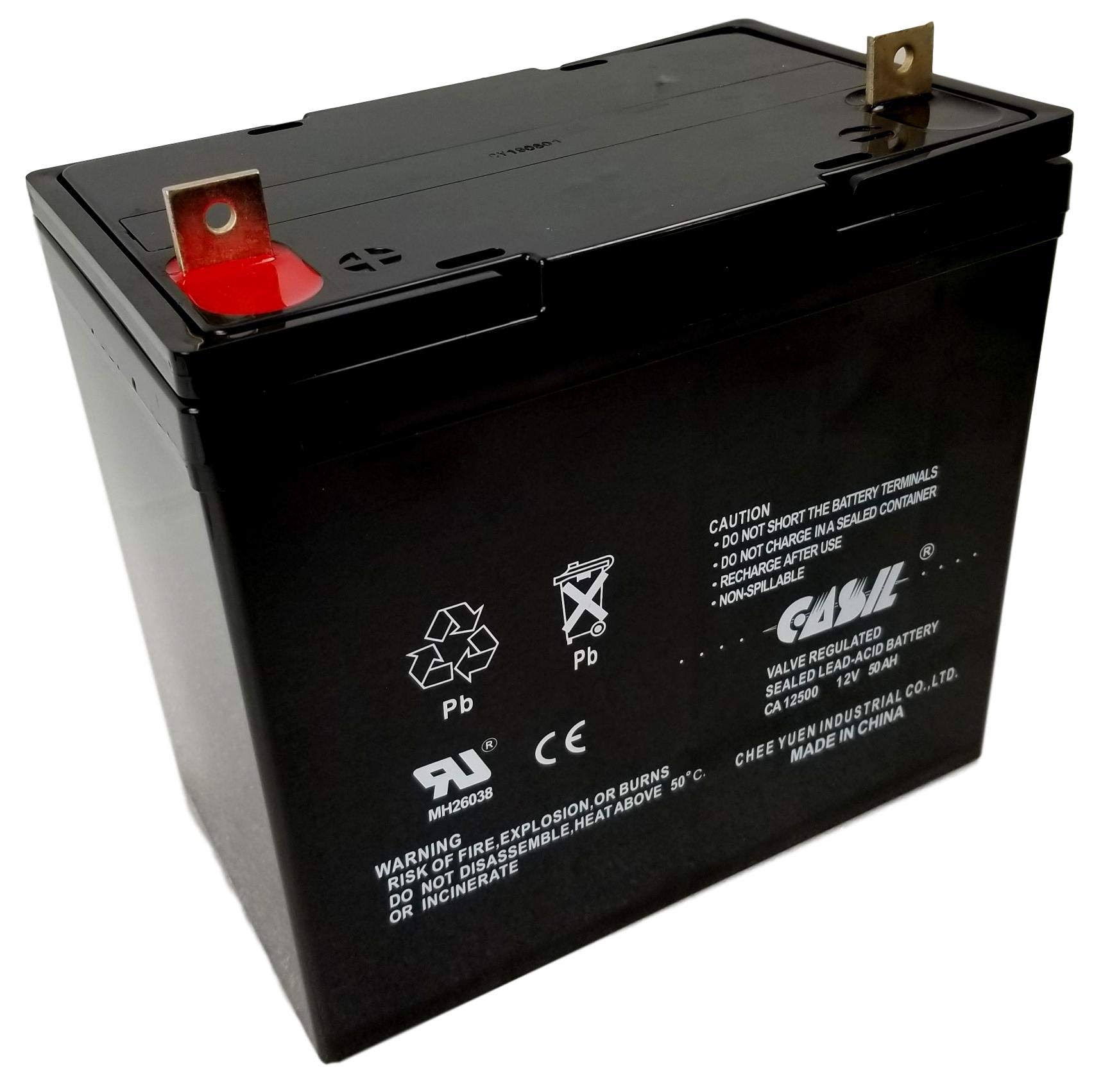 12V 50Ah Battery SLA AGM Deep Cycle Rechargeable Battery Replaces 55Ah by Casil