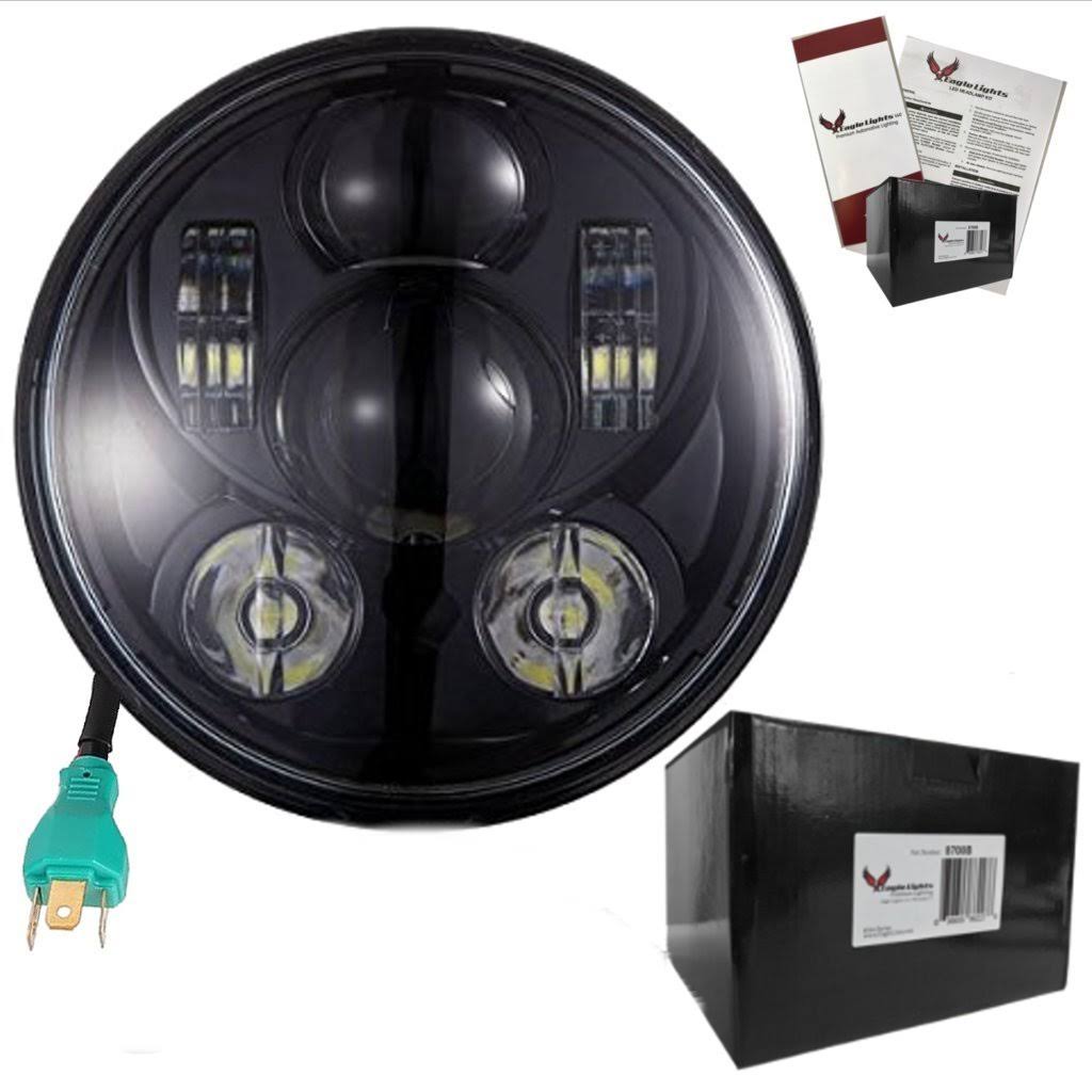 Eagle Lights 5 3/4x22 Daymaker Black LED Projection Headlight - Generation III for Harley Sportster, Dyna others