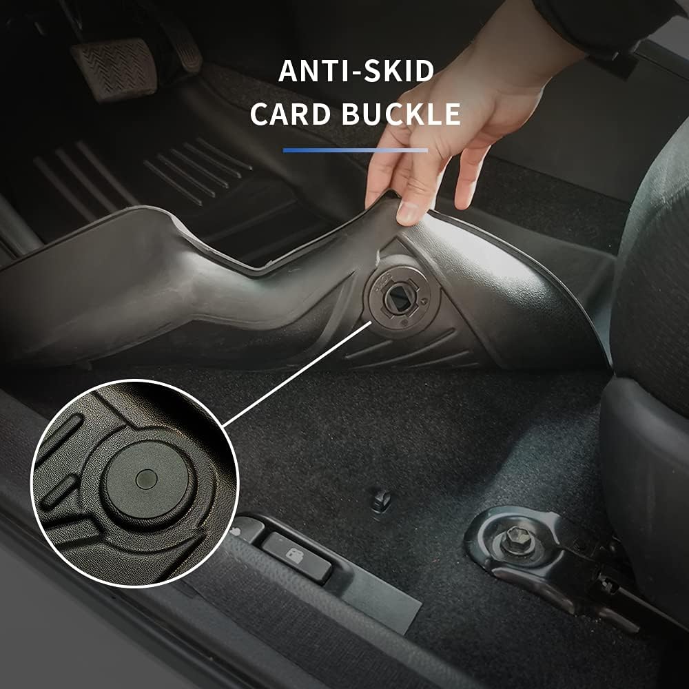 DISUTOGO Car Floor Mats for 2022 Toyota Highlander TPE All Weather Guard Protection, Cars Heavy Duty Front & 2nd Row Full Set Liners, Black