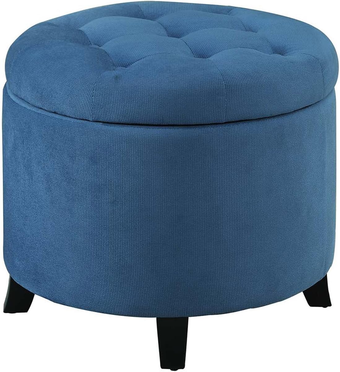 Convenience Concepts Designs4Comfort Round Ottoman, Lilac Faux Linen