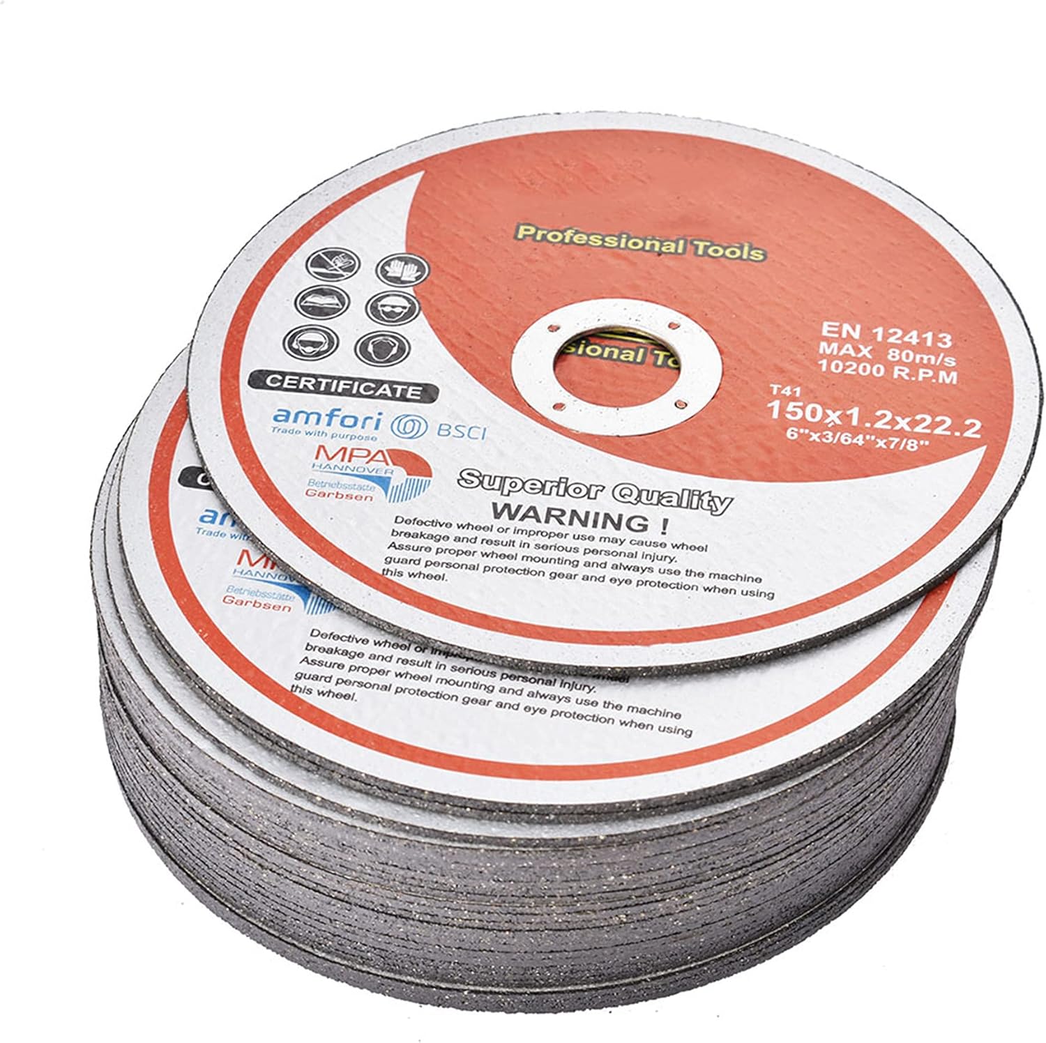 ALL-CARB 100 Pack 6 Inch x 0.045 Inch x 7/8 Inch Cutting Wheel Metal and Stainless Steel Cut Off Wheels Thin Metal Cutting Disc Fit For Angle Grinders