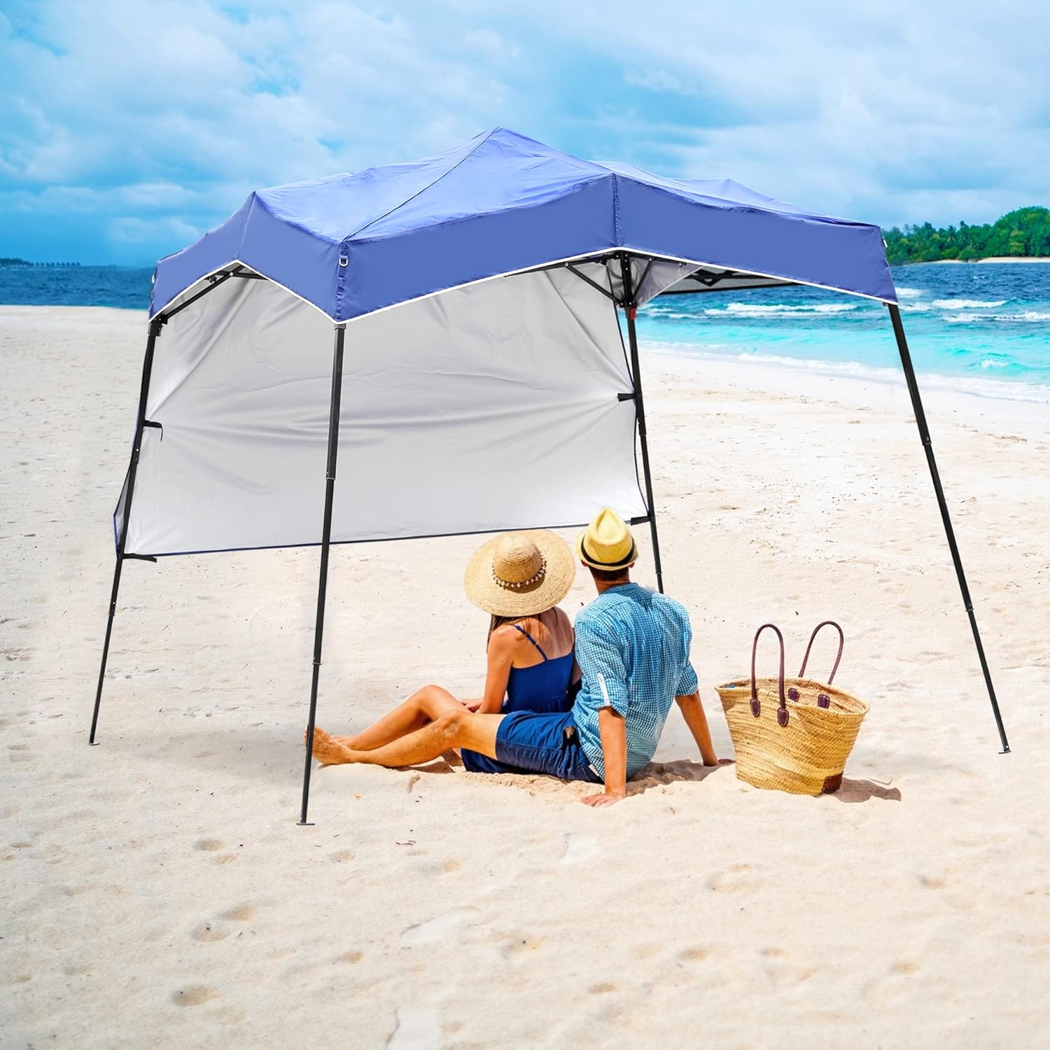 HYD-Parts 9x9ft Canopy Tent Pop-up Canopy Easy Up Beach Shade Canopy