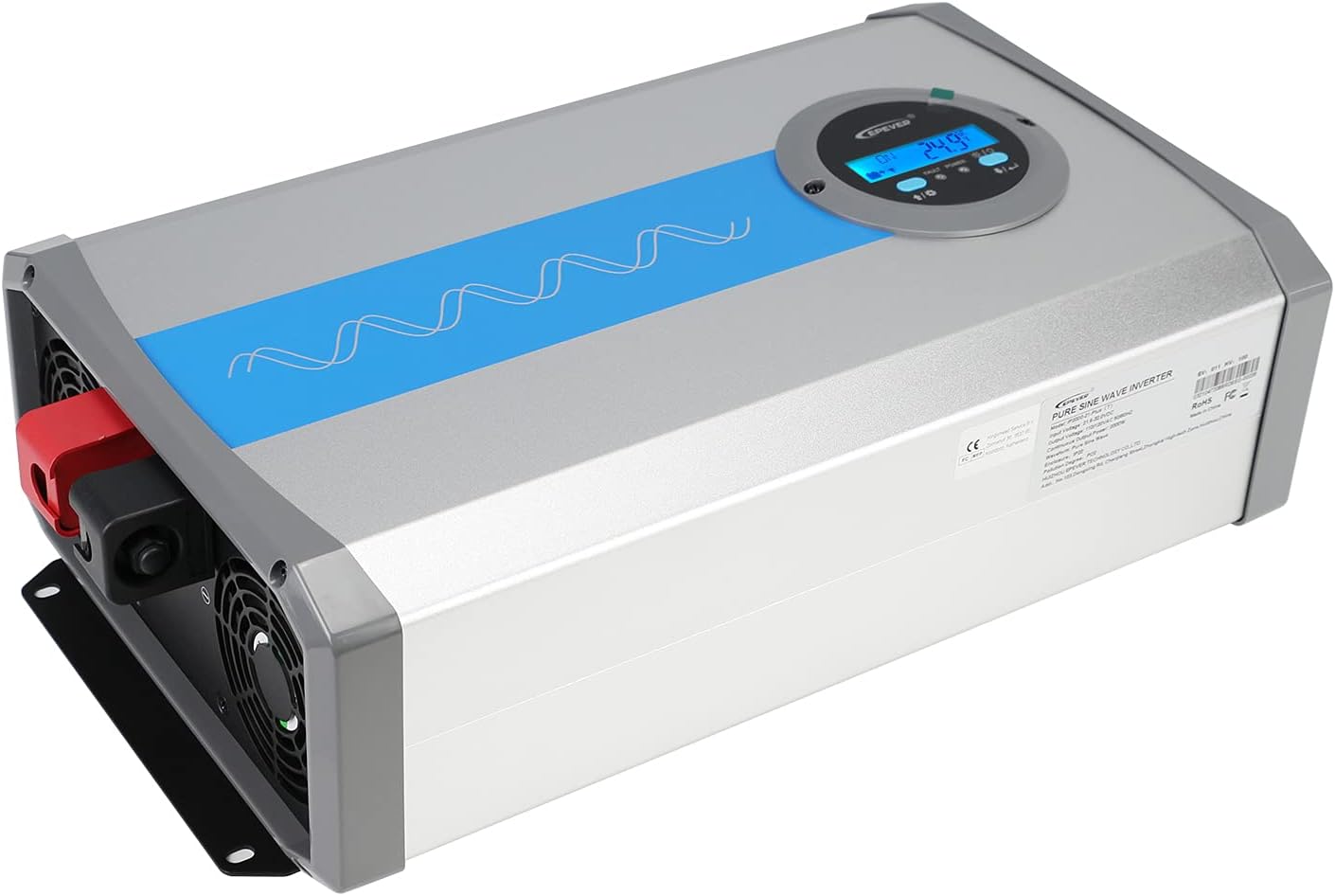 2000W Inverter Pure sine Wave 110V Output Inverter for 24V Battery Lead-Acid and Lithium Battery Off Grid DC to AC Converter Inverter LED Display Remote Control USB Port Support
