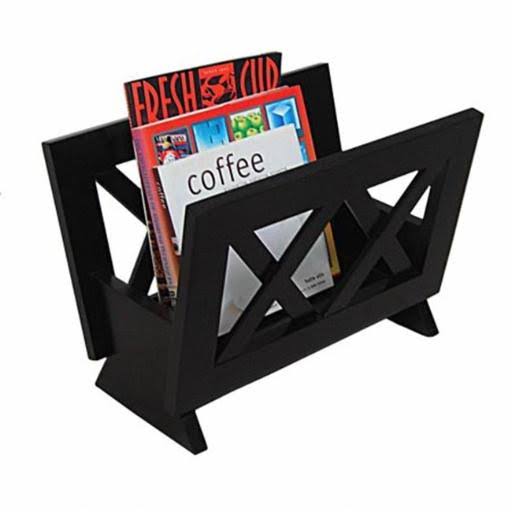 Homeric Contemporary Mahogany Solid Wood Magazine Rack