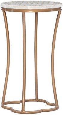 Linon Nolan Metal Accent Table in Gold