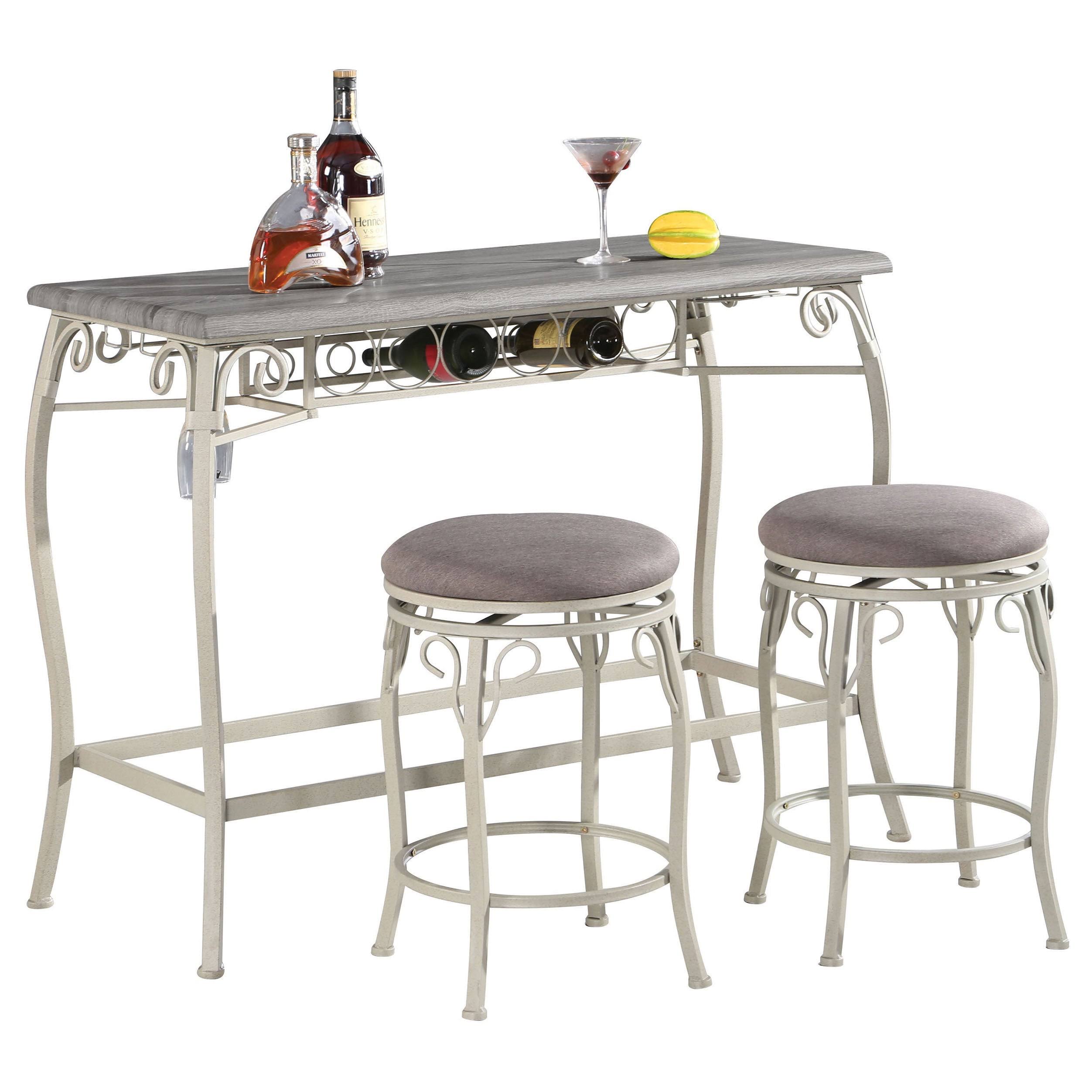 Acme Furniture Irmeda 3 Piece Counter Height Wine Table Set