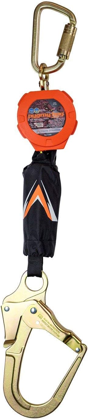 Malta Dynamics Pygmy Hog 6' Web Self Retracting Lifeline, YoYo Cable with Rebar Hook, Fall Protection Retractable Safety Harness Lanyard - OSHA/ANSI Compliant