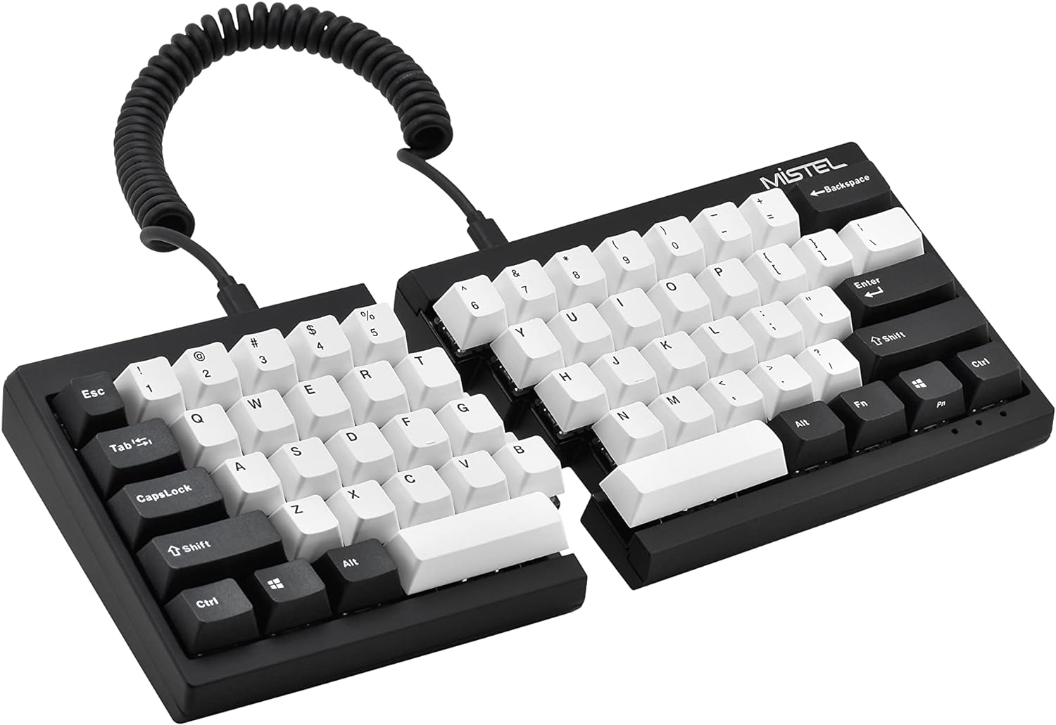 Mistel MD600RGB v3 60% Split Mechanical Keyboard, Two Tone PBT Double Shot Keycaps, Programmable Macro Support, USB to Type-C, Windows and Mac OS, Cherry MX Brown Switch