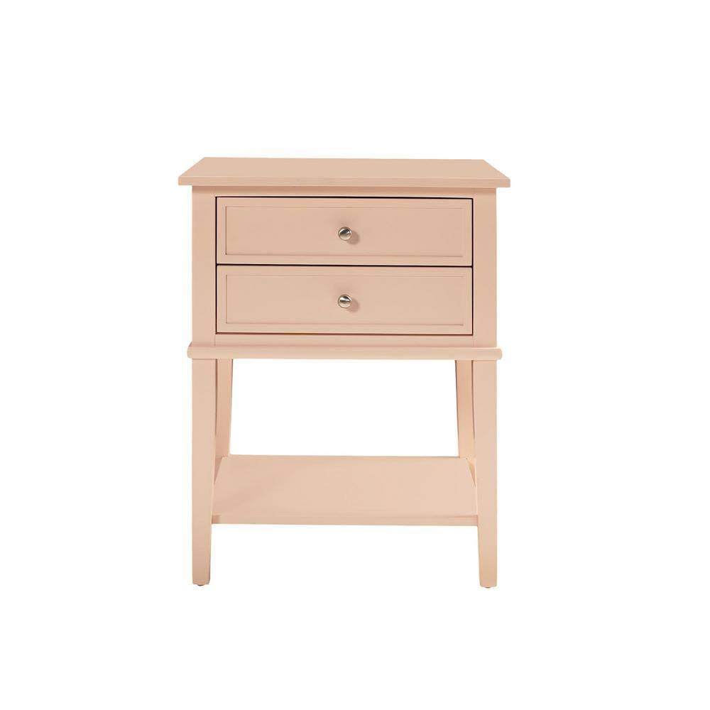 Ameriwood Queensbury Pink Accent Table with 2-Drawers