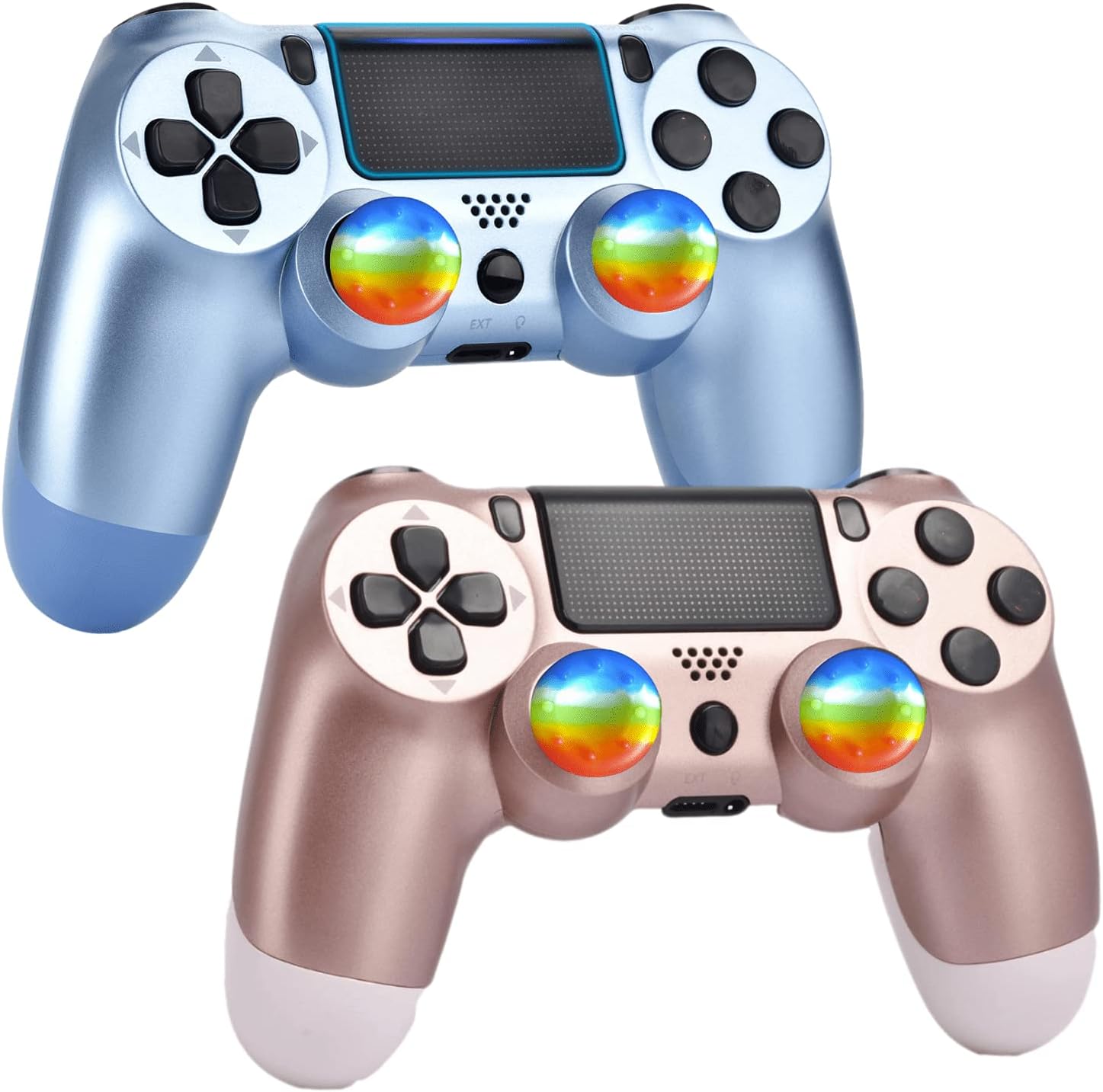 AUGEX 2 Pack Game Controllers Compatible for PS4,Wireless Controller Work with Playstation 4 Console;AUGEX Remote Control with Two Motors Game Joystick(Midnight Blue) Pack of 2