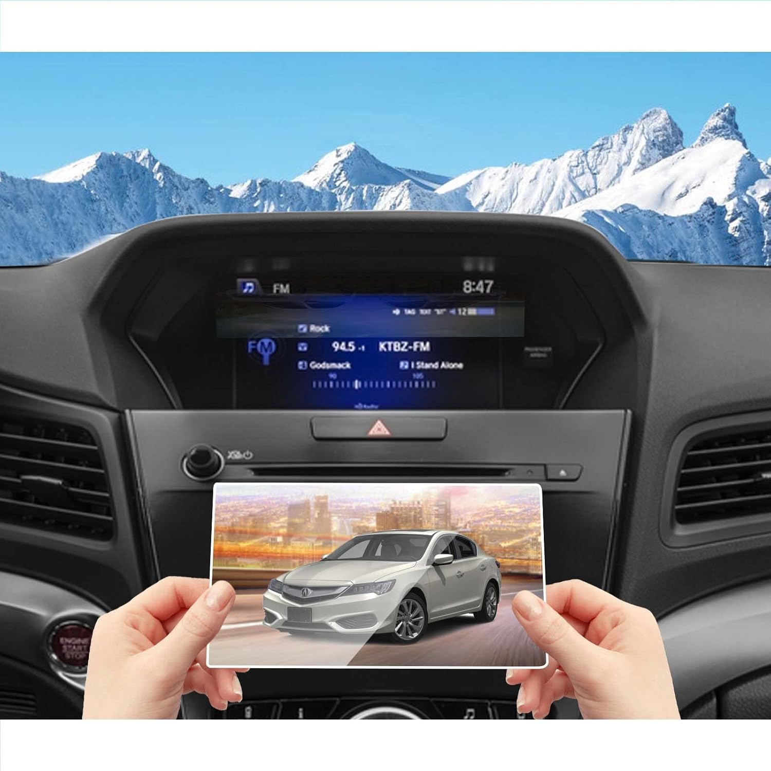 DSDFGH Tempered Glass Dashboard Screen Protector for 2016-2022 Acura ILX Technology Plus Package 7In Compatible with Premium and A-Spec Package ODMD Navigation Touchscreen Display