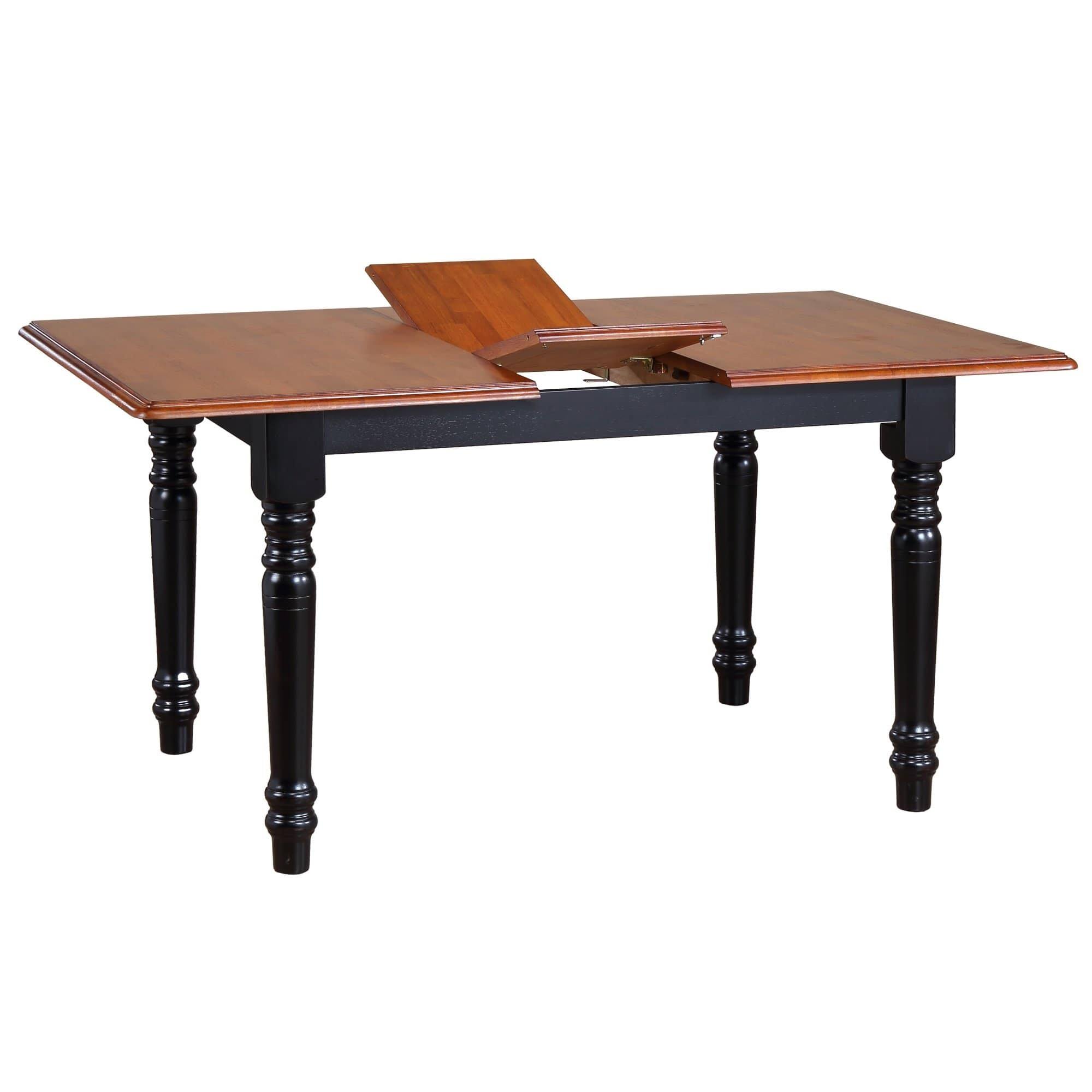 Sunset Trading Black Cherry Selections Butterfly Dining Table | Antique Black with Cherry Top