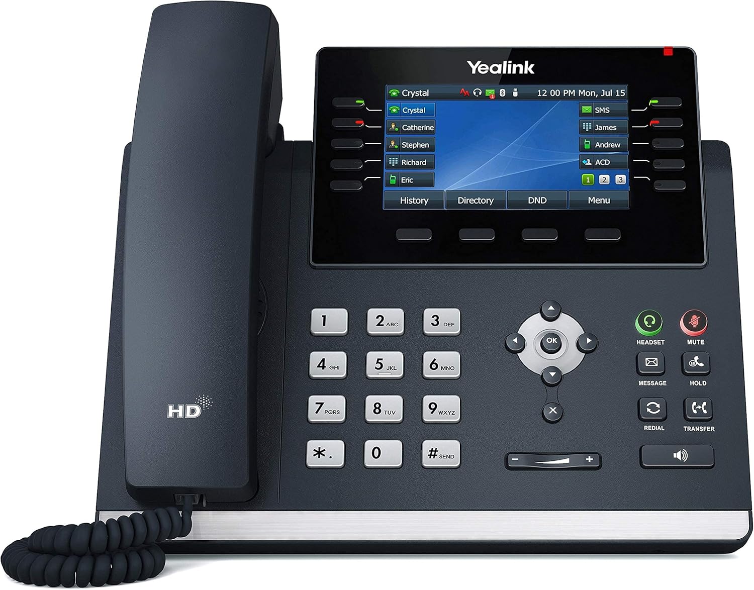 Yealink T46U IP Phone, 16 VoIP Accounts. 4.3-Inch Color Display. Dual USB 2.0, Dual-Port Gigabit Ethernet, 802.3af PoE, Power Adapter Not Included (SIP-T46U) (Renewed)