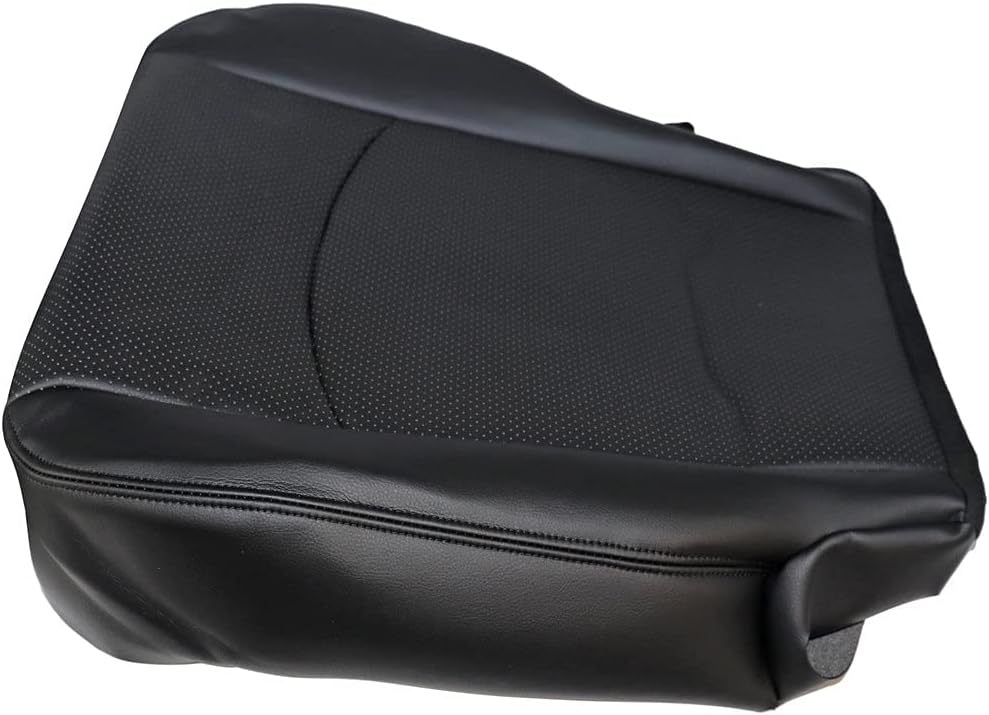 SecosAutoparts Black Bottom Perforated Leather Seat Cover Compatible with Dodge Ram 2500 3500 Laramie 2010-2012 （Compatible with Driver and Passenger ）