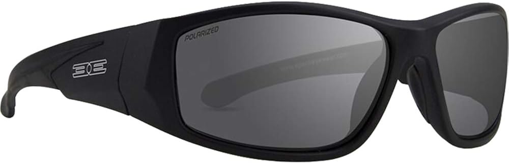 Epoch 12 Sport Fashion Motorcycle Riding Sunglasses Black with Smoke Polarized Lens