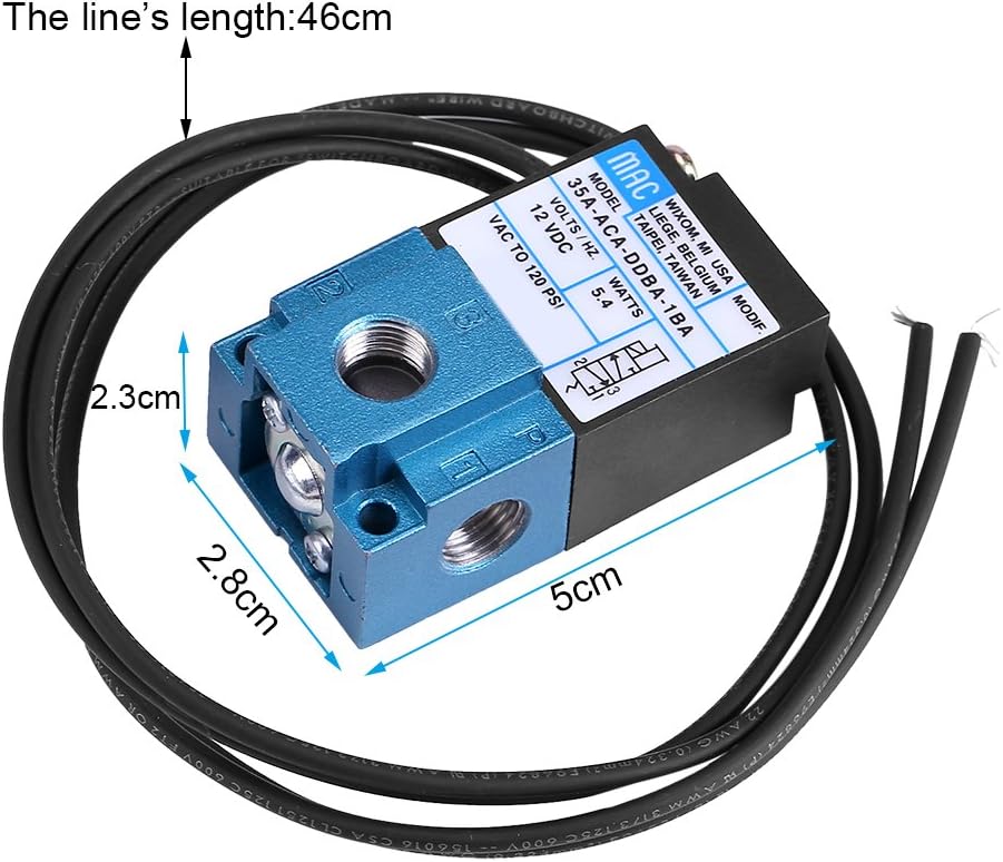 Solenoid Valve, DC 12V 3 Port Electronic Boost Control Solenoid Valve 35A-ACA-DDAA-1BA