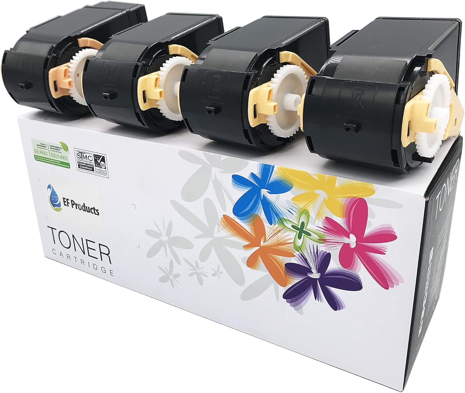 EF Products Remanufactured for Xerox Phaser 7100 7100DN 7100N Toner Cartridge (Black 106R02605, Yellow 106R02601, Magenta 106R02600, Cyan 106R02599, 4-Pack)