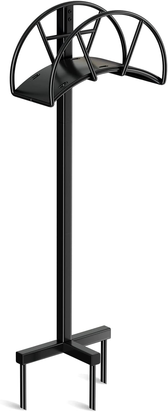 Garden Hose Holders for Outside, Water Hose Holder Freestanding, Black Ground Hose Stand Pack of 2