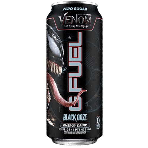 G Fuel, Sugar Free Energy Drink, Venom Black Ooze, 16 fl oz (12 cans) Pack of 2