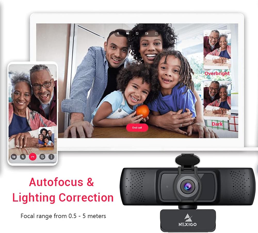 NexiGo N930P 1080P Streaming Business Webcam with Software, Microphone & Privacy Cover, AutoFocus, HD USB Web Camera, for Zoom YouTube Skype FaceTime, PC Mac Laptop Desktop