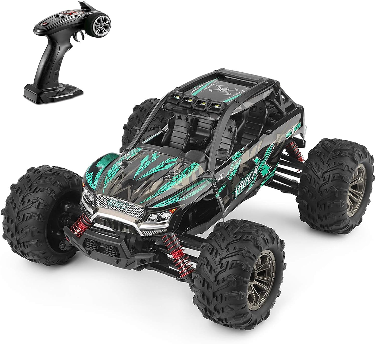 Gxatt 1: 16 All Terrain Remote Control Truck, 36km/h 4WD Off-Road RC Trucks,2.4Ghz High Speed RC Cars for Adults & Kids Electronic Radio Controlled Cars (Green) Pack of 2