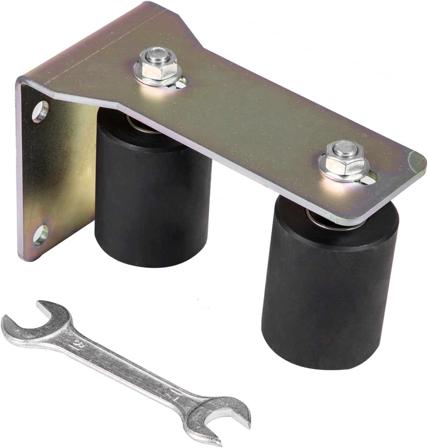 ZIIAMG Gate Roller Guide 3 inch Sliding Gate Black Nylon Roller Zinc Painted Sliding Gate Guide with L-Shape Bracket and Adjustable Bolts Slide Gate Support Assembly for Sliding Gates Guide Roller Pack of 2
