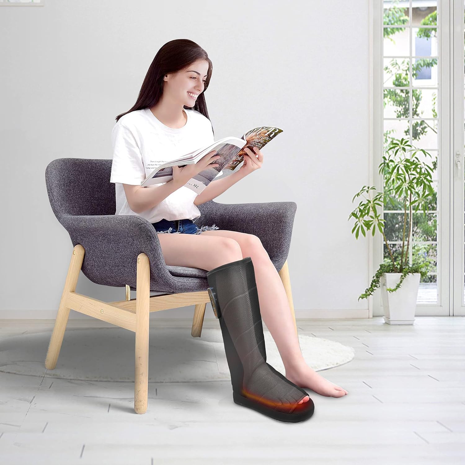 Comfier Cordless Foot and Leg Massager with Heat - Rechargable Compress Massager Foot and Calf Massager with Multiple Settings, Heated Foot Warmer Massage for Calves Leg Foot Pack of 2