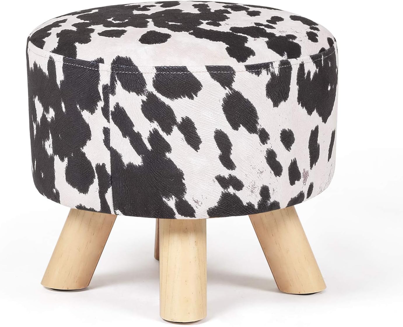 Edeco Square Ottoman Footrest Stool with Non-Skid Wooden Legs (Navy Blue) Pack of 2