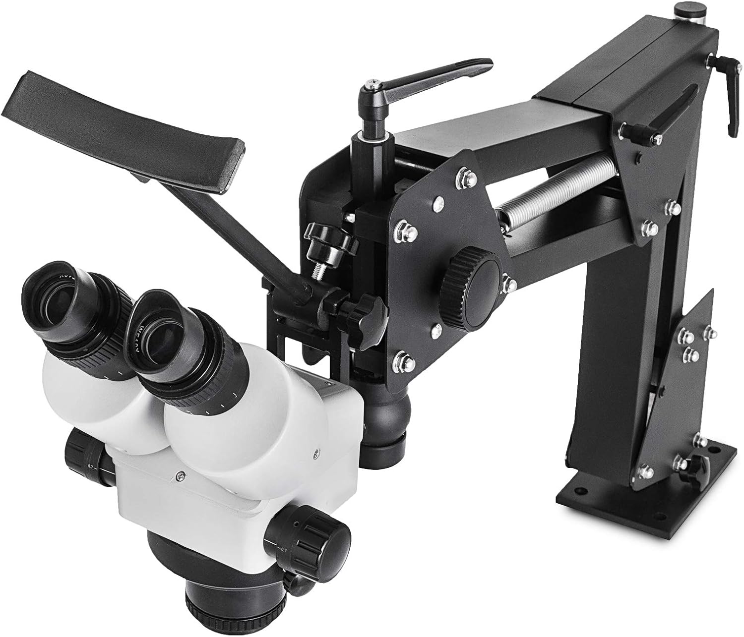 VEVOR Micro Inlaid Mirror Multi-Directional Microscope with Spring Bracket 7X-45X Multi-Directional Micro-Setting Microscope Microscope Gem Diamond Setting Machine with Stand Jewelry Tools