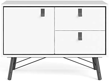 Tvilum 1 Door, 2 Drawer Sideboard, White Matte/Black