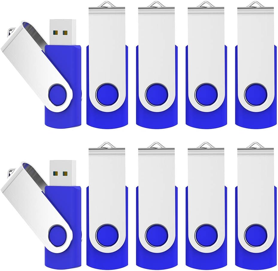 KEXIN 16GB USB Drive Bulk 50 Pack Flash Drive 16 GB USB Drive Thumb Drive Bulk Flash Drive Pack Swivel USB 2.0 (16GB, 50PCS, Black)