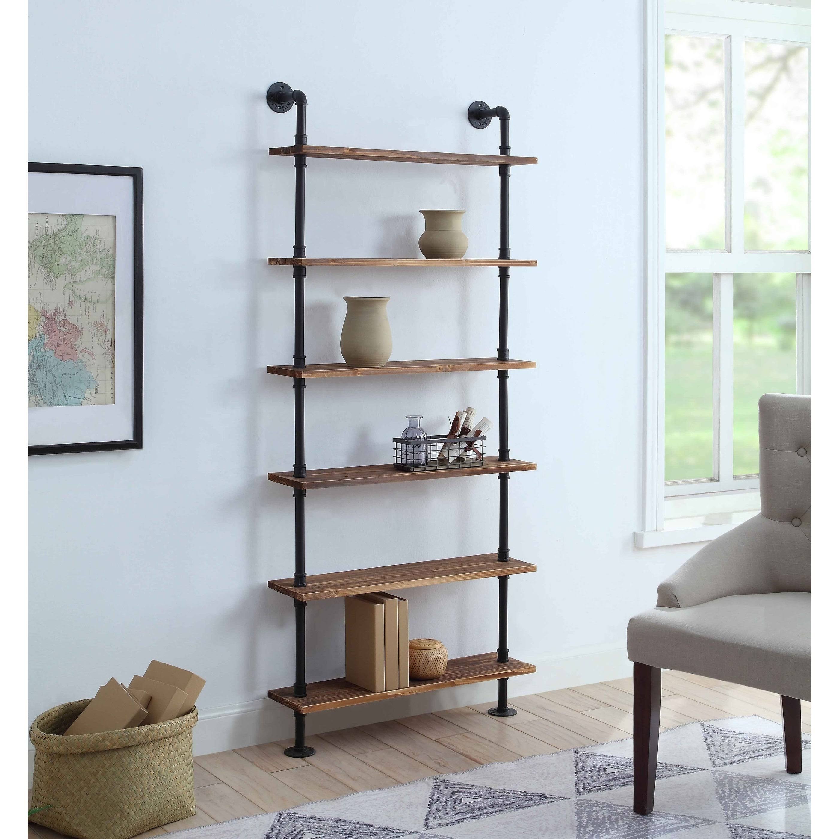 4D Concepts Anacortes Bookshelf, Black/Brown