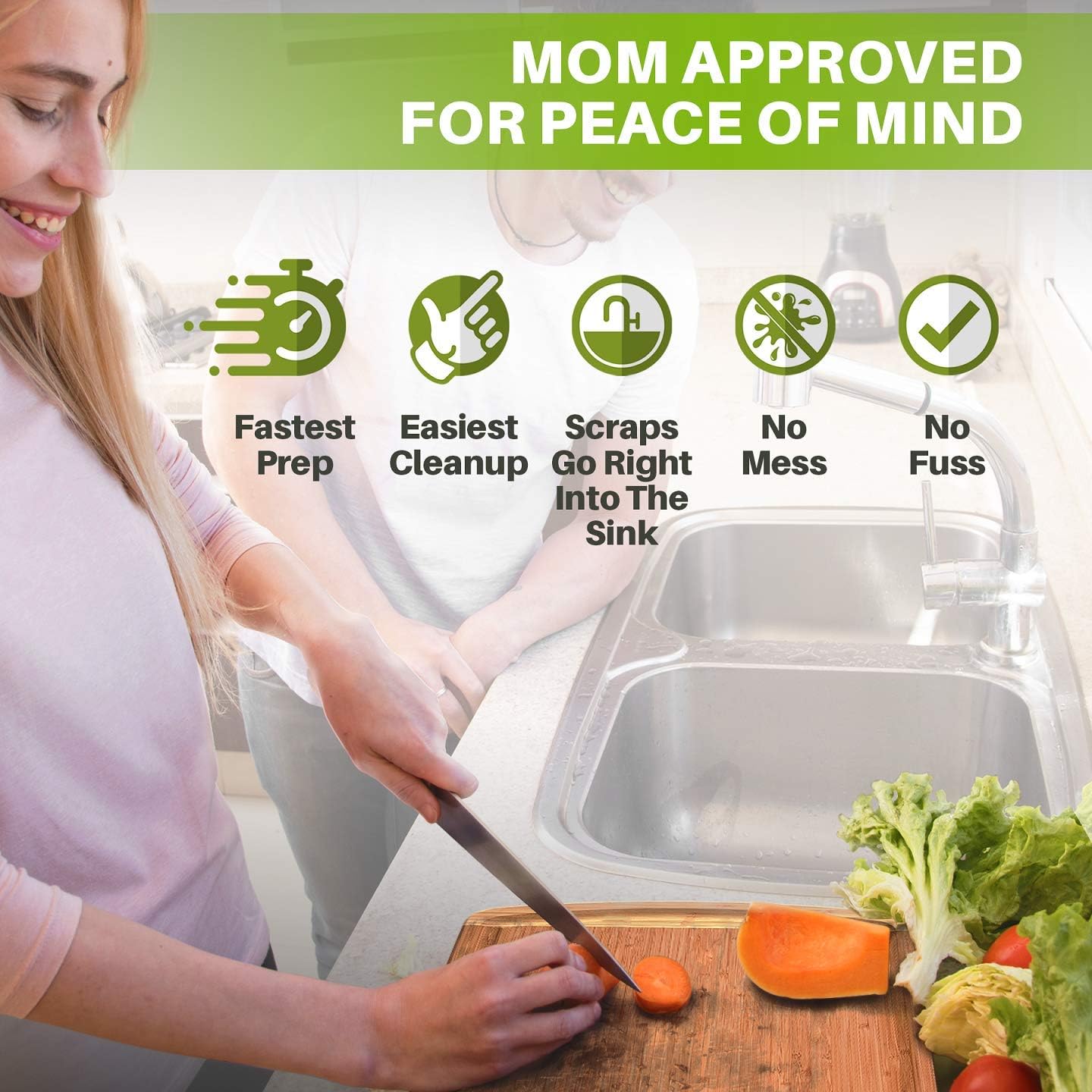 24 x 18 Inch MASSIVE XXL Extra Large Bamboo Cutting Board – Wooden Carving Board for Turkey, Meat, Vegetables, BBQ - LARGEST Wood Butcher Block Boards with Handles, Juice Groove Pack of 2