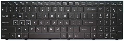 GAOCHENG Laptop Keyboard for CLEVO NB50TG NB50TH NB50TL NB50TJ NB50TJ1 NB55TJ1 NB60TH NB60TJ NB60TJ1 NB50TK NB50TK1 NB55TK NB55TK1 English US Black Frame with Backlit