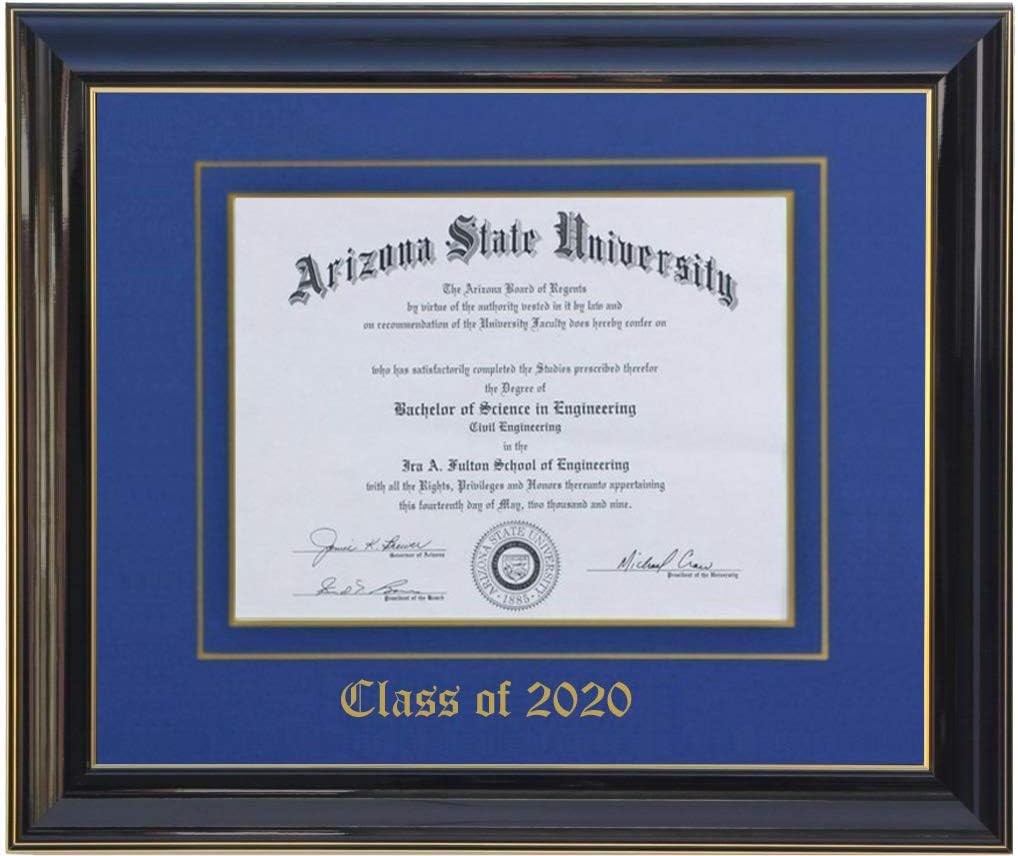DIPLOMA FRAME 11 X 8.5 MAHOGANY/BLACK 2021 (CUSTOMIZABLE) Pack of 2