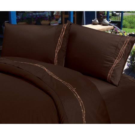 Black Forest Decor Barbwire Chocolate Sheet Set - Twin