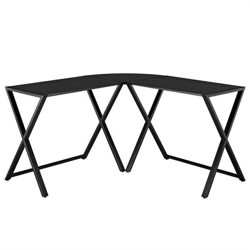 Pemberly Row 51x22 L-Shaped Computer Desk in Black - PR-528834