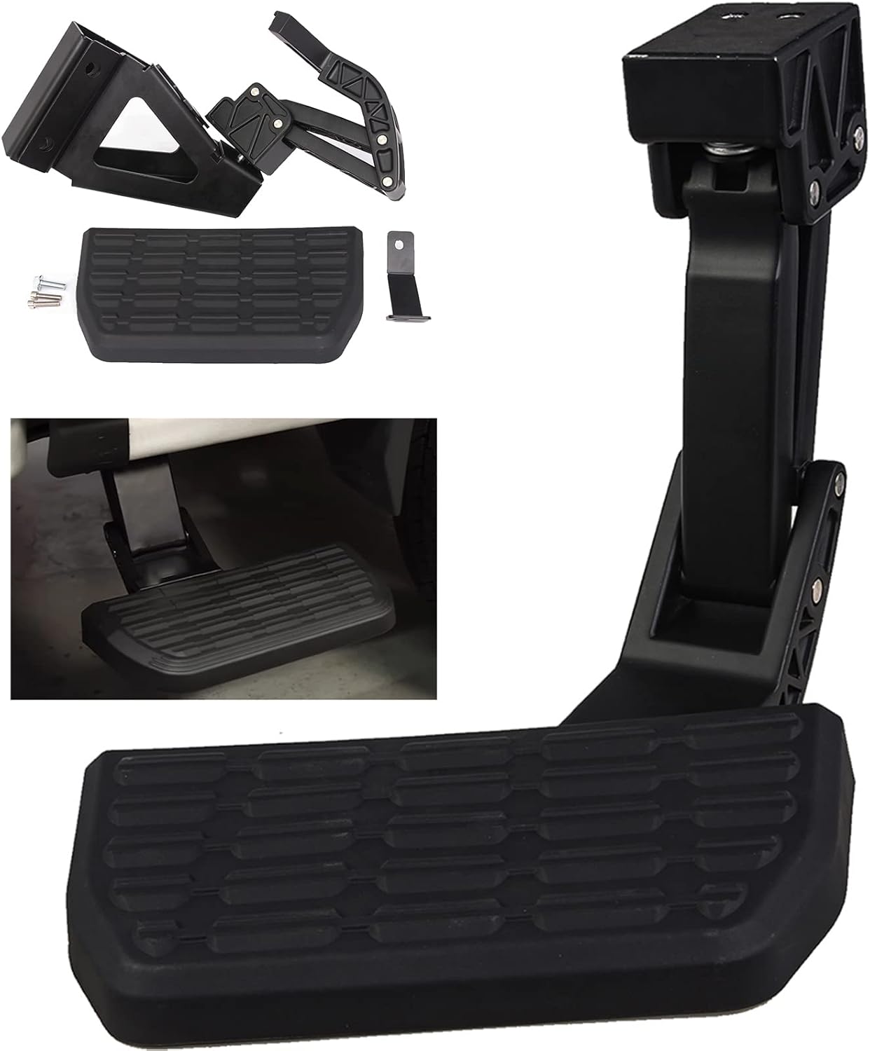 75312-01A Rear Bedstep Retractable Bumper Truck Tailgate Step for 2015 -2021 Ford F-150, Black