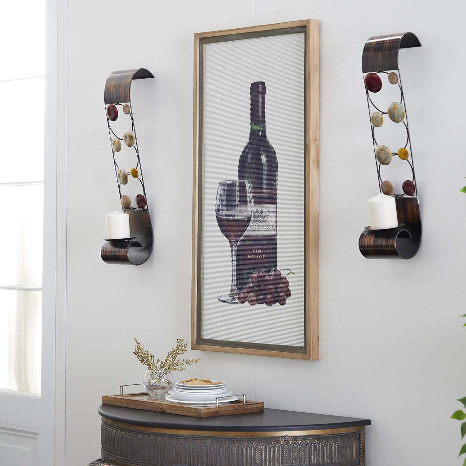 Deco 79 Metal Candle Sconce, Set of 2 Pack of 2